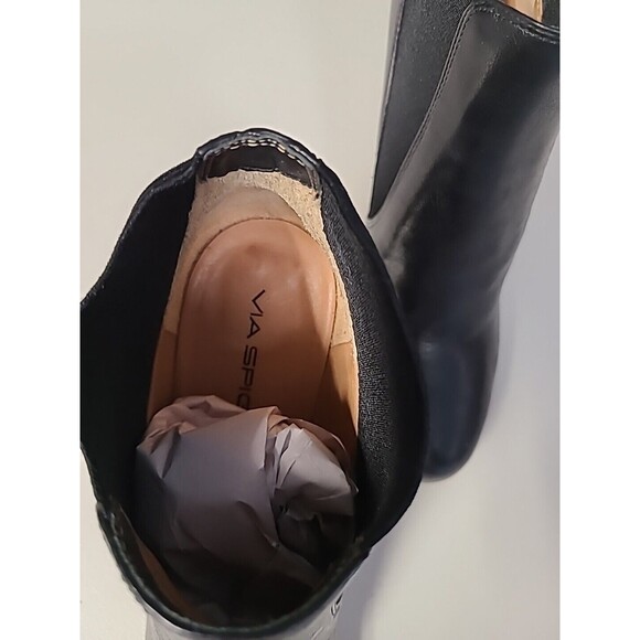 VIA SPIGA Vero Stiletto High Heel 4" Black Leather Ankle Boot Bootie Size 9 - Picture 3 of 10